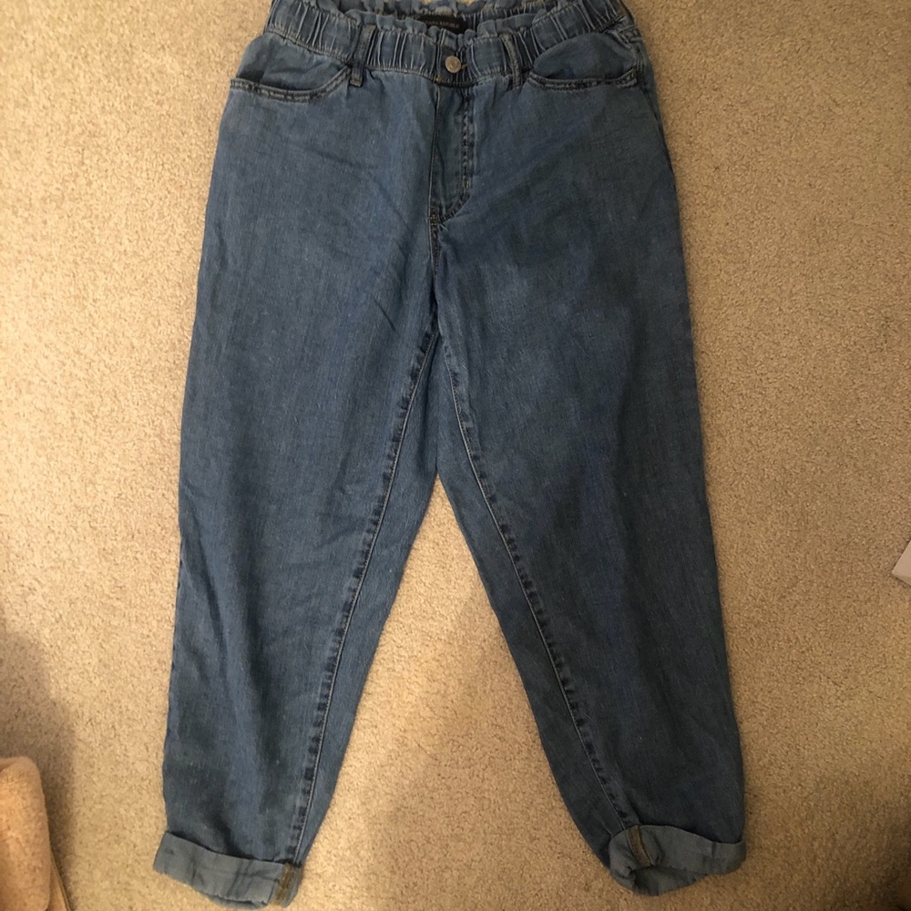 Banana Republic Blue Boyfriend Jeans with Elastic Waist
